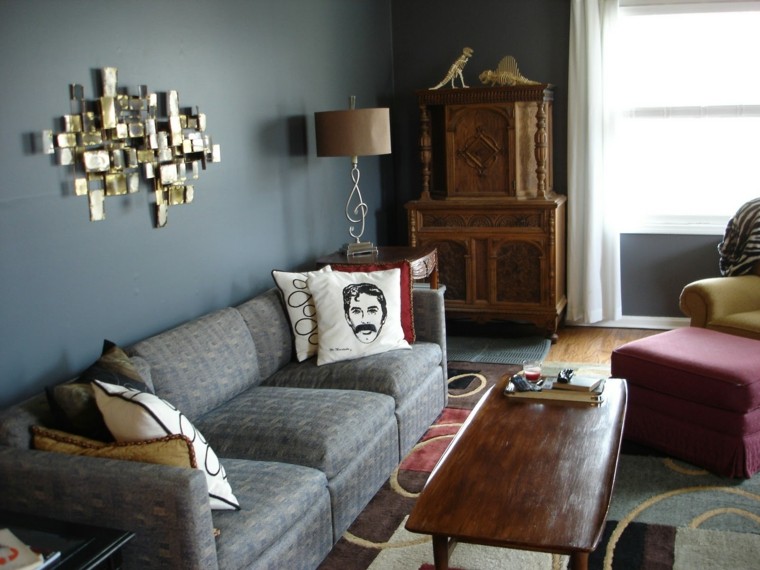 Pinturas para salón ideas de combinaciones modernas Muebles color gris