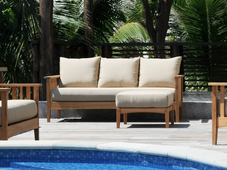 Canapés, sofás y sillones: 50 ideas para exteriores modernos Sofas madera