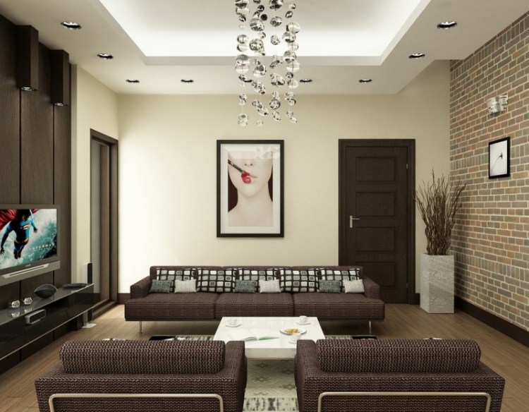 Salon marron y beige: decoración beige y blanco salón. salon style ... Colores para casas interior beige