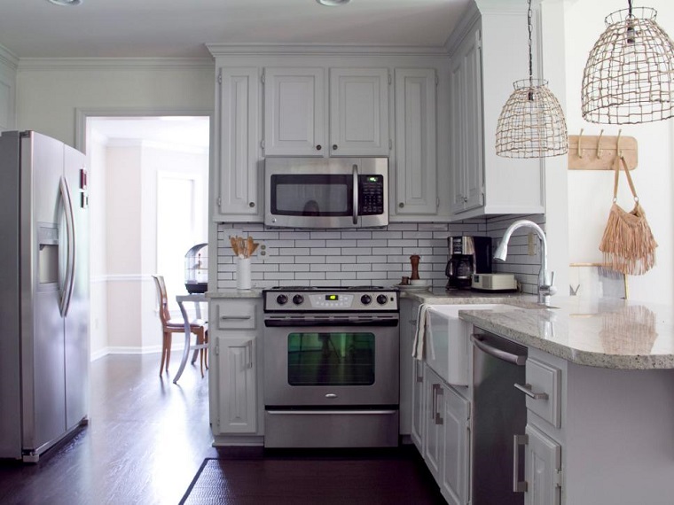 Cocinas pequeñas 50 ideas que impresionan Cocinas empotradas lineales pequeñas