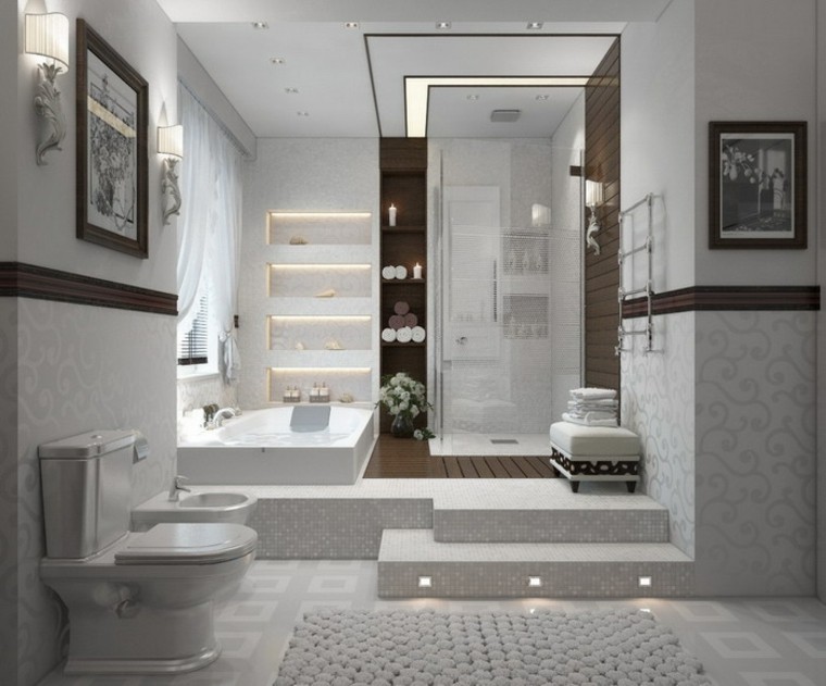 Bañera con ducha, 50 variantes de diseño para combinarlas.