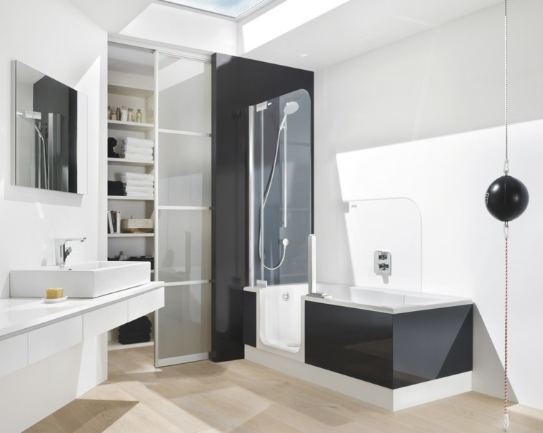 Bañera con ducha, 50 variantes de diseño para combinarlas. Bañeras diseño Doble
