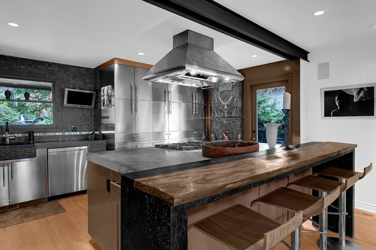 Barras de cocina de diseño moderno 50 ideas Imagenes de barras para cocina con arco