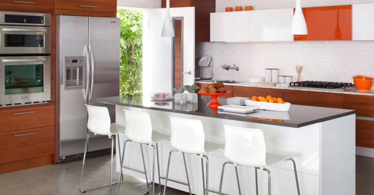 Barras de cocina de diseño moderno 50 ideas Imagen de cosina comedor con barra