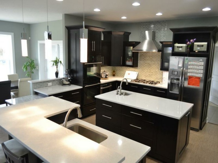 Barras de cocina de diseño moderno 50 ideas Desayunadores modernos
