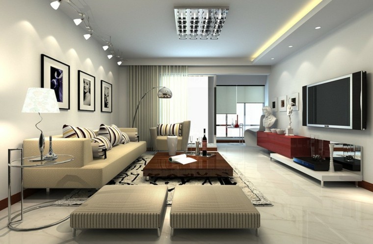 Sala de estar moderna de estilo minimalista 100 ideas
