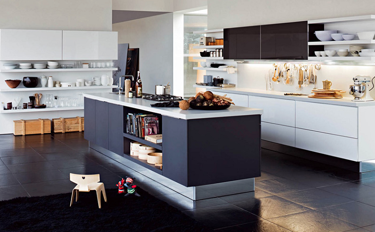 Cocinas modernas con isla: 100 ideas impresionantes Cocinas con tope de granito negro