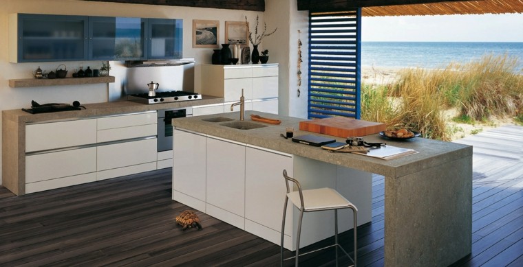 Cocinas modernas con isla: 100 ideas impresionantes Desayunadores modernos de granito