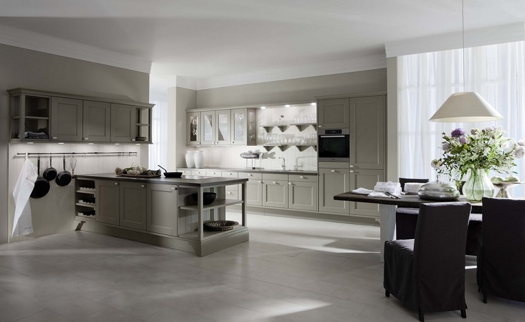 Cocinas modernas con isla: 100 ideas impresionantes Comedor y cocina americana