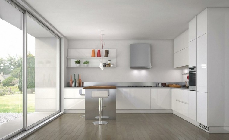 Cocinas blancas de diseño moderno 50 ejemplos