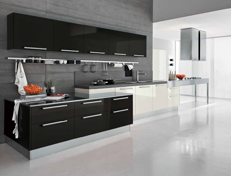 Cocinas blancas y negras 50 ideas geniales a considerar. Los mejores diseños de enchape con cenefa para cocina en una cocina integral