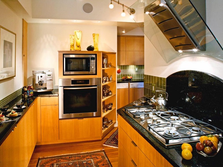 Cocinas pequeñas 50 ideas que impresionan Muebles de madera para casas pequeñas