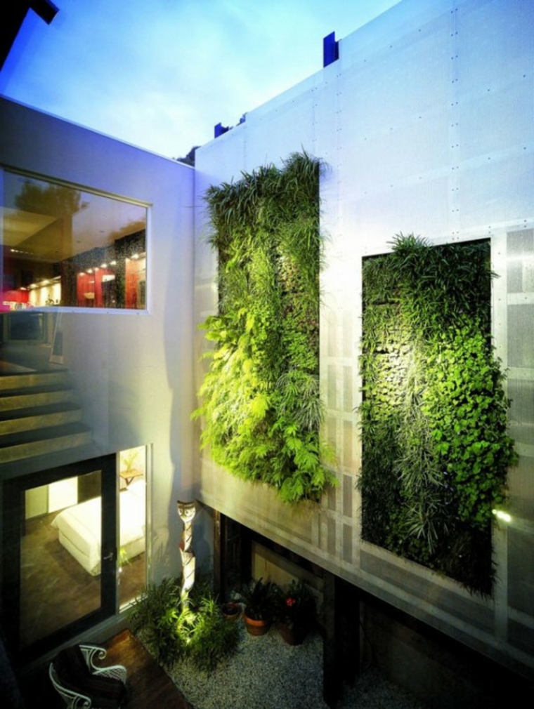 Diseño jardines verticales y naturaleza, un espacio de vida. Interior Ideas Edificio Patio