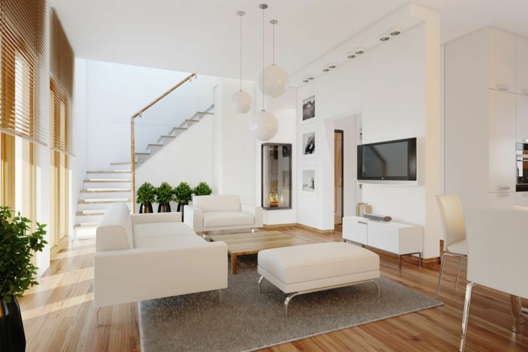Sala de estar moderna de estilo minimalista 100 ideas Comedor Iluminacion diseño