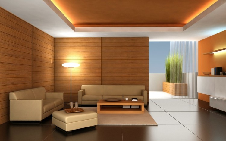 Techos modernos con luces led integradas 50 ideas Como bajar un techo con madera