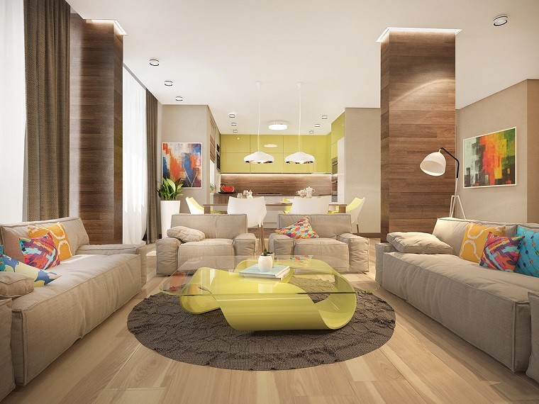 Colores calidos para el salón 50 ideas impresionantes Mesas de comedor color crema