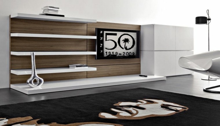 Muebles para tv, 50 propuestas creativas y modernas. Muebles para tv en melamina modernos