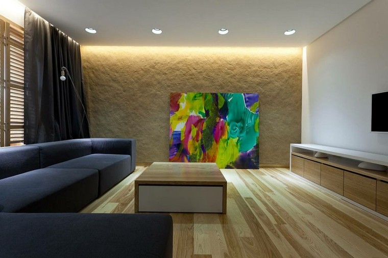 Pared diseño y texturas, 50 ideas para ser diferentes. Sala Colorida diseño
