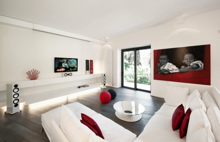 Sala de estar moderna de estilo minimalista - 100 ideas