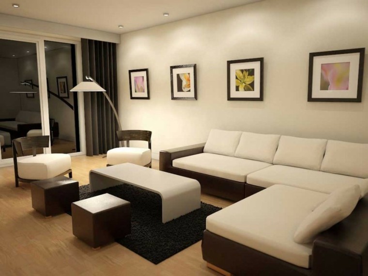 Sala de estar moderna de estilo minimalista 100 ideas