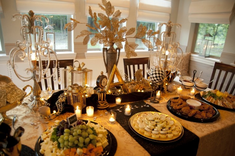 Adornos navideños para la mesa cincuenta ideas geniales Mesas de comedor color crema