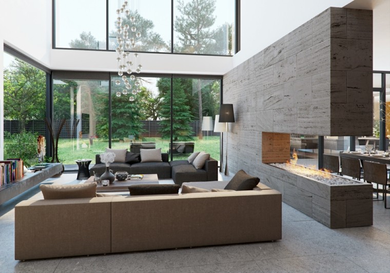 Ambiente con chimenea, diferenciando tu espacio.