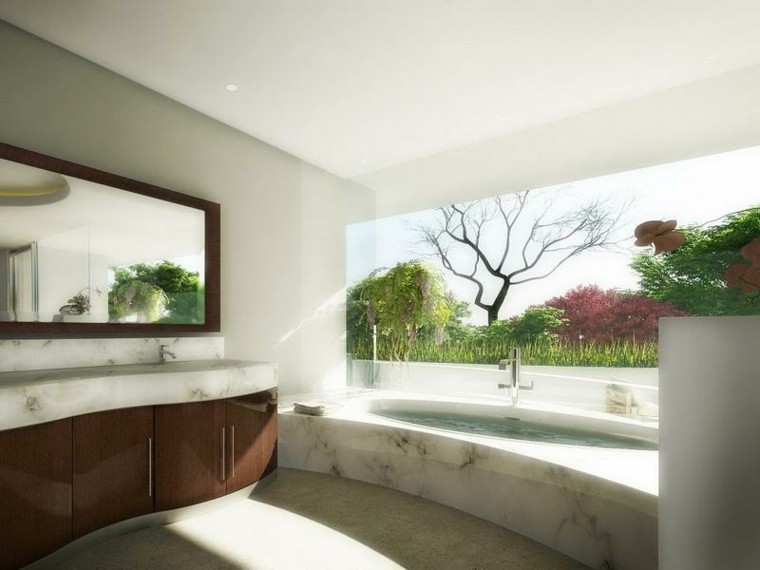 Baño rustico con piedra ~ dikidu.com