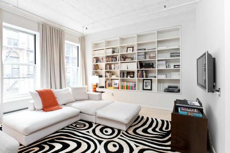 Blanco y negro: 50 ideas para el salón moderno Muebles salon blanco y negro baratos