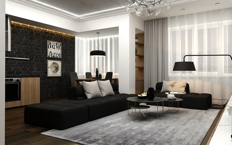 Blanco y negro: 50 ideas para el salón moderno Cortinas para living comedor