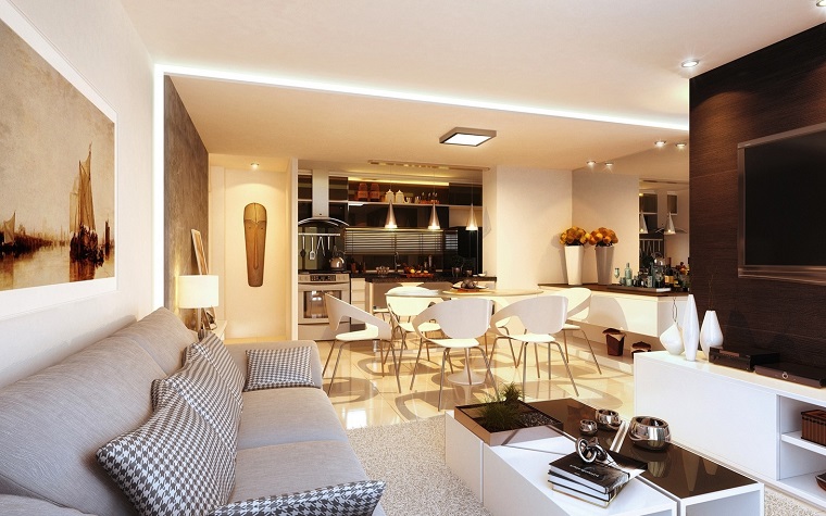 Diseño cocinas abiertas al salón prácticas y funcionales Cocina comedor decoracion moderna