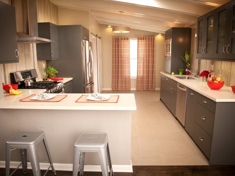 Cocina moderna en forma de u: 50 ideas ultra originales Sillas para barras de cocina