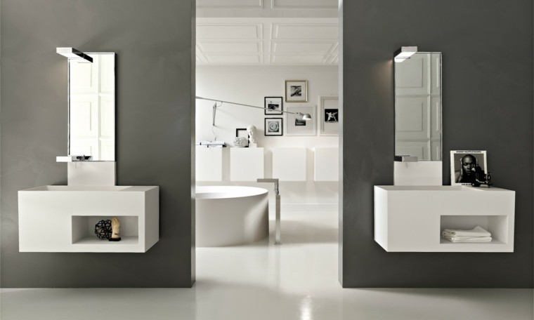 Diseño baños modernos y funcionalidad en 50 soluciones. Bañeras diseño Doble