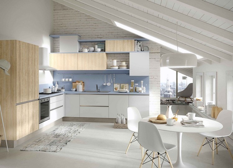 Decoracion de cocinas a todo color 78 ejemplos Los mejores diseños de enchape con cenefa para cocina en una cocina integral