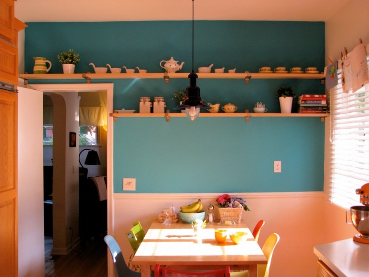 Cocinas pintadas con los colores de moda 50 ideas
