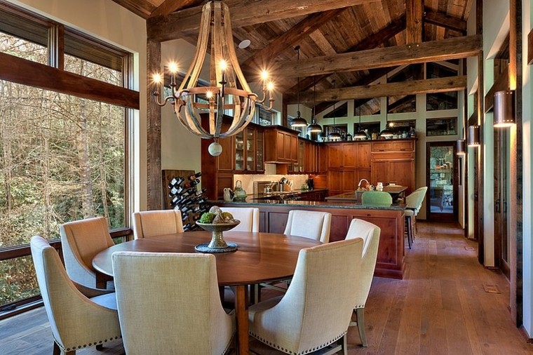 Decoracion rustica: 50 ideas para interiores impresionantes Diseños de interiores de salas y comedores