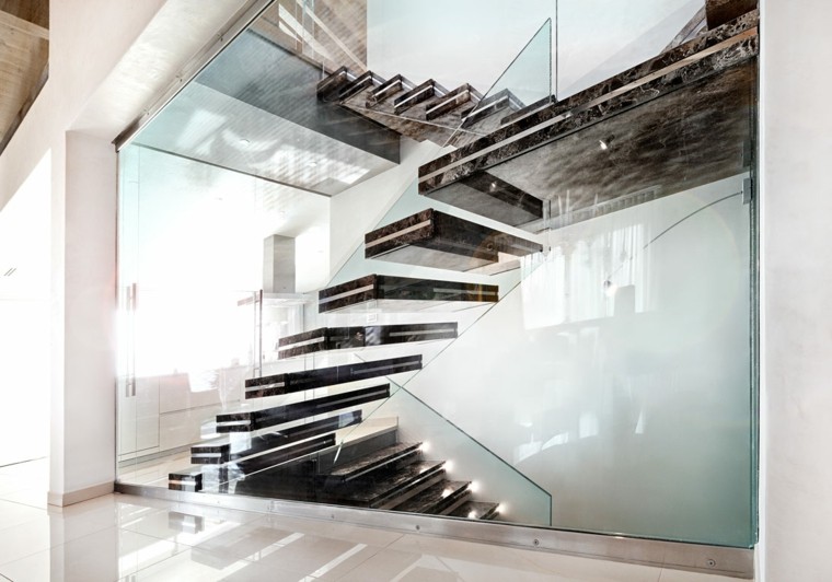 Escaleras colgantes vs. escaleras suspendidas Escalera decoración Marmol