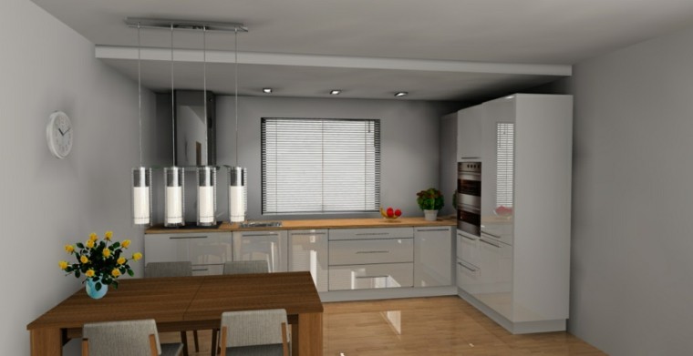 Color blanco y madera de roble para las cocinas modernas