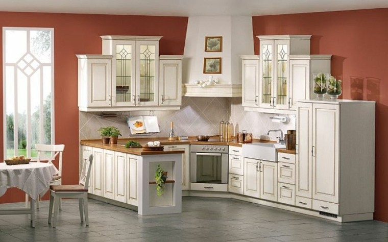 Cocinas pintadas con los colores de moda 50 ideas