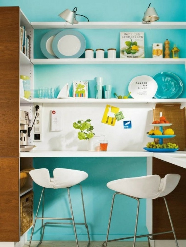 Cocinas pintadas con los colores de moda 50 ideas