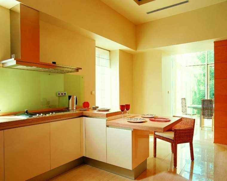 Cocinas pintadas con los colores de moda 50 ideas