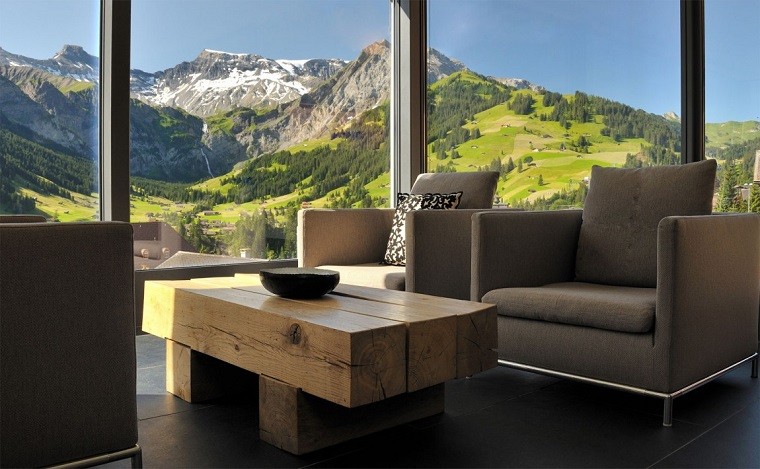 Salones rusticos: 50 ideas perfectas para casas de campo Mesas de centro de madera para sala rusticas