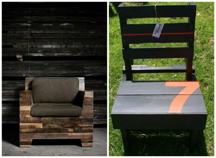 Cajas de madera usadas para fabricar muebles 75 ideas Silla de madera antigua para porches