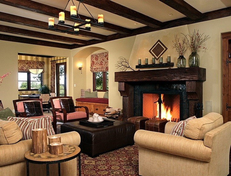 Salones rusticos: 50 ideas perfectas para casas de campo