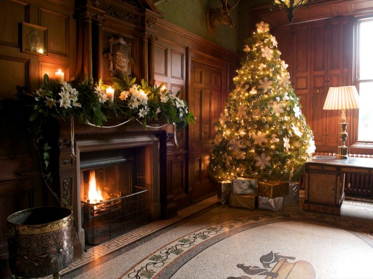 Motivos navideños para decorar la chimenea 50 ideas
