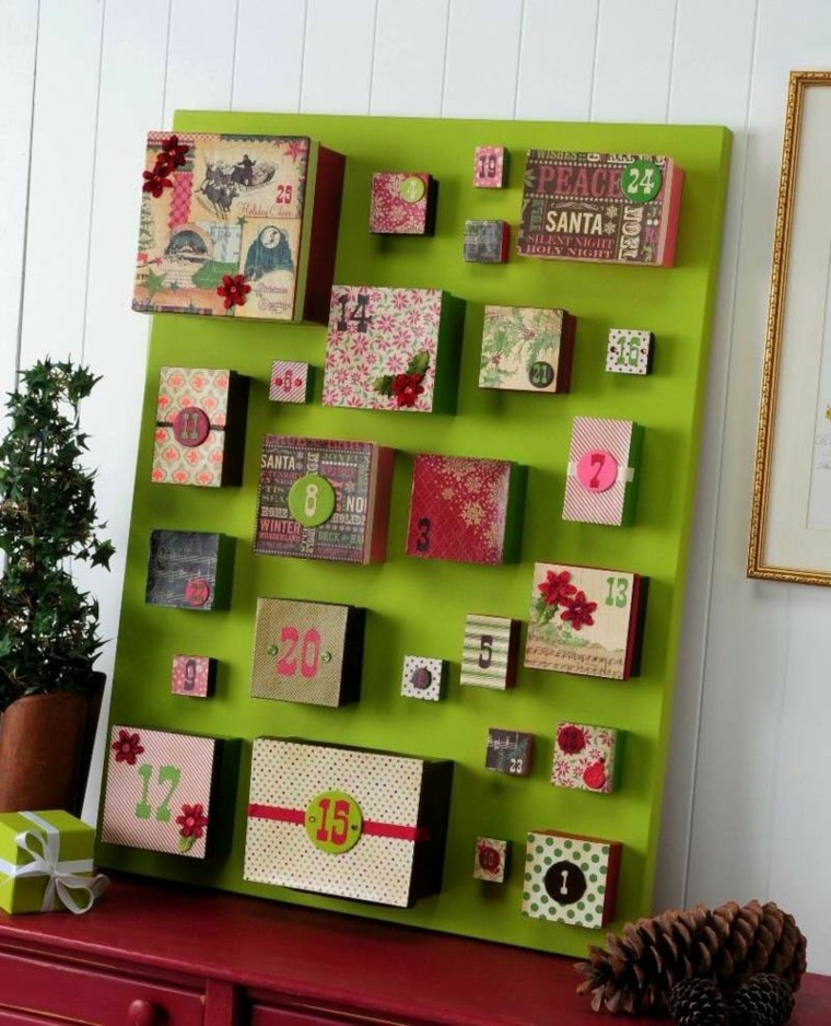 Calendario de adviento, ideas creativas para la navidad. Cerca creativo Casas De