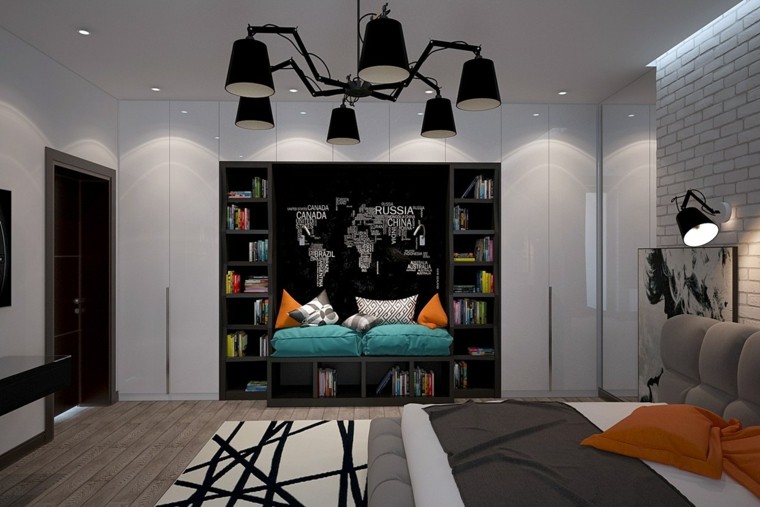 Dormitorio juvenil ideas originales para tu chico Estantes para dormitorio juvenil
