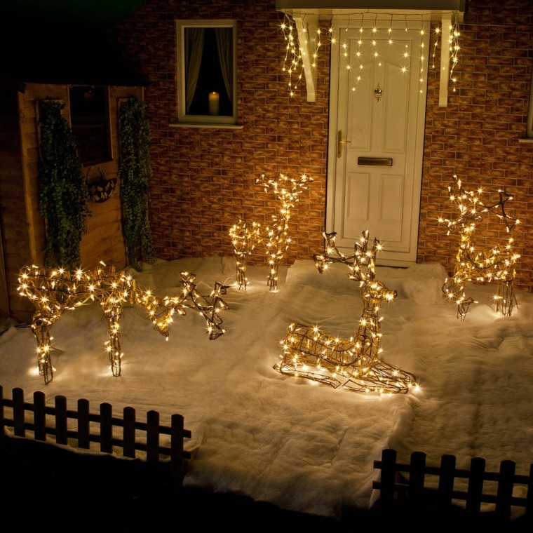 Iluminacion exterior decoracion navideña con luces