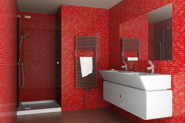 Baños modernos colores vibrantes para las paredes