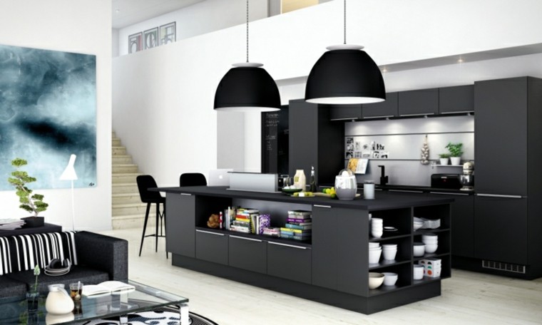 Color negro para la cocina, 50 ideas creativas y diferentes. De cocina creativo Decoracion