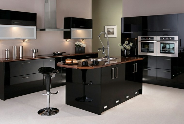 Color negro para la cocina, 50 ideas creativas y diferentes. De cocina creativo Decoracion
